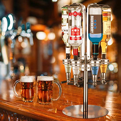 Liquor Dispenser Alcohol Dispenser Bar Dispenser Bottle Liquor Dispenser Bar Rotating Liquor Holder 6 Bottle Professional Alcohol Dispenser Station #TOP3