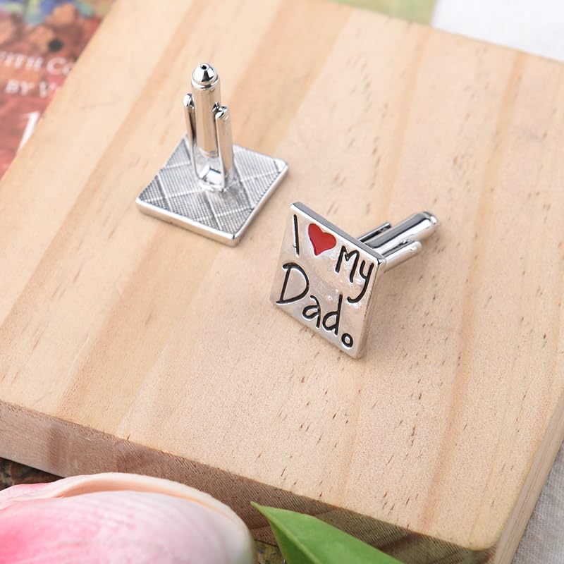 Mancuernillas cuadradas grabadas para papá miniatura 7