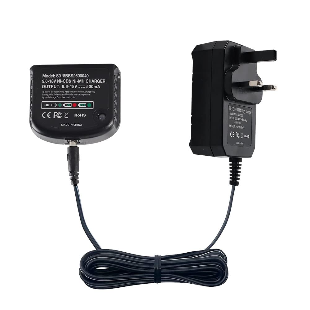 HipokeReplacement Charger 90556254-01 Compatible with Black & Decker 9.6V 12V 14.4V 18V Nicad Nimh Battery HPB18-OPE HPB18 HPB14 HPB12 HPB96 244760-00 A1718 FSB18
