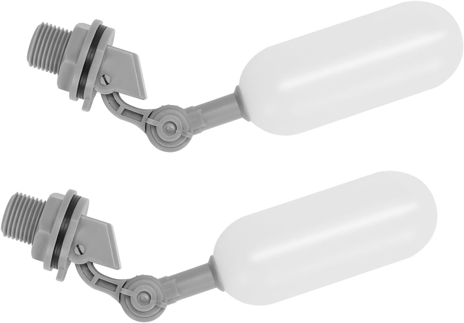PVC Float Ball Valve - 1/2 Inch Mini Plastic Water Float Ball Valve with Adjustable Arm for Water Level Control to Water Tank (Pack of 2)