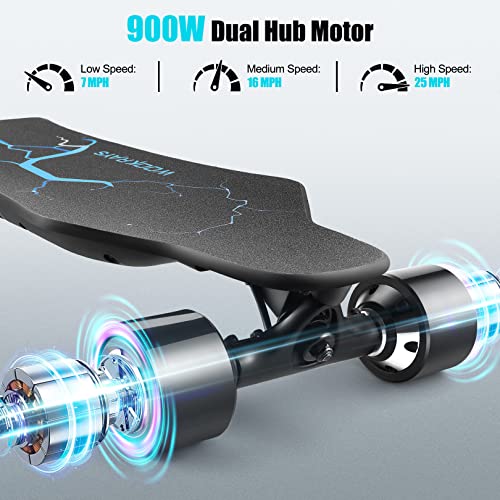 Hifrruy 38'' Electric Skateboard For Adults, Electric Longboards With Remote, For Teens 900W Dual Motor E-Skateboard, 25Mph Max Speed, 21.7Miles Range, 3 Speed Adjustment, 8 Layers Maple, 330Lbs Max #TOP2
