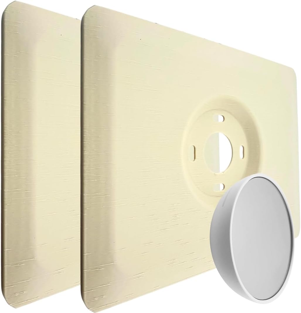 2 Tuscan Beige Rectangle Wall Plates for Google Nest Thermostat 2020 Version, Designer Texture Trim Piece