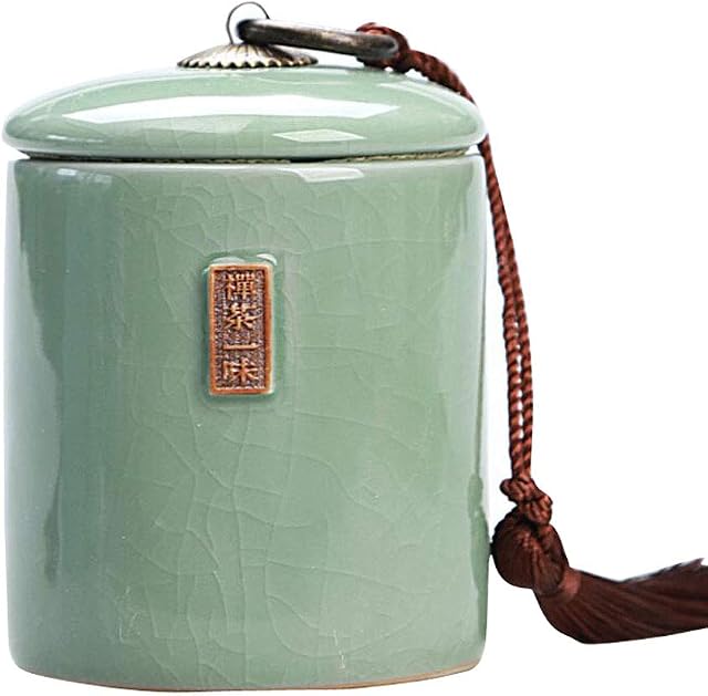 Jingyun Japanese Traditional Tea Caddy Ceramics Tea Canister Tea Jar Home Ornament B02