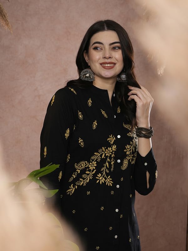 Image of Ada Hand Embroidered Lucknowi Chikankari Cotton Top for Women A911222