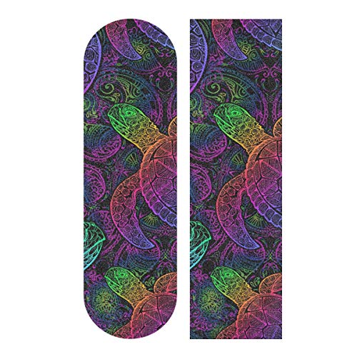 Aflyko Turtles Neon Skateboard Grip Tape Sheet Bubble Free Longboard Scooter Griptape 9" × 33" #TOP14