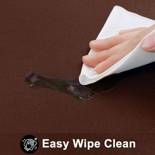 Image of Smiry Rectangle Table Cloth 60x102 Inch, Waterproof Wipeable Vinyl Tablecloths Protector, Oil Spill Proof Plastic Table Cover for Dining, Picnic, Camping, Outdoor, Coffee