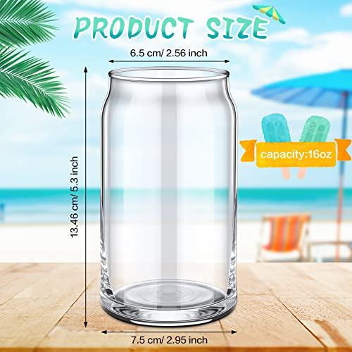 Newtay 16 Pack Beer Can Glass, 16 Oz Can Shaped Drinking Glasses Cups, Can Tumbler Glass Set For Beer Soda Iced Coffee Smoothies Cocktails #TOP1