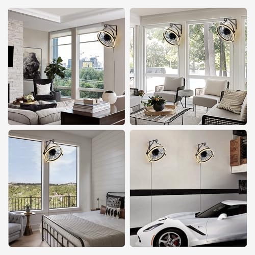 Siljoy 21 Inch Wall Mount Fan, 6-Speed Wall Fan With Remote And Led Light, Timer, Industrial Wall Mounted Fan Indoor Ceiling Fan For Bedroom thumb #7