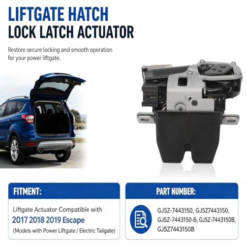 Image of Liftgate Hatch Lock Latch Actuator Compatible with Escape 2017 2018 2019 Power Liftgate Rear Trunk Latch Assembly, Replace GJ5Z-7443150, GJ5Z7443150, GJ5Z-7443150B, GJ5Z7443150B