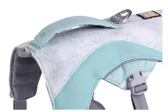 RUFFWEAR Swamp Cooler Hundegeschirr und Griff, leichte Laufausrüstung hält Haustiere bei heißem Wetter kühl, Verstellbar, stark und kühlend, 2 Leinen-Portale, Sage Green (Medium, 69-81cm)