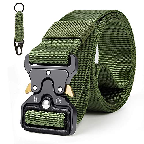 Taktischer Gürtel, Schwerlast Herren Nylon Militär Gürtel, Schnellverschluss Metallschnalle Tactical Rigger Gürtel mit Wasserkocher-Schnalle für