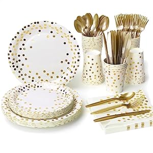 Party Supplies Set White and Rose G...