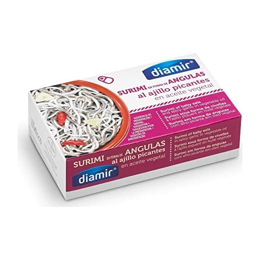 Gulas Diamir - Anguilas de imitación para bebé en apósito de ajo, 110 g, fácil apertura
