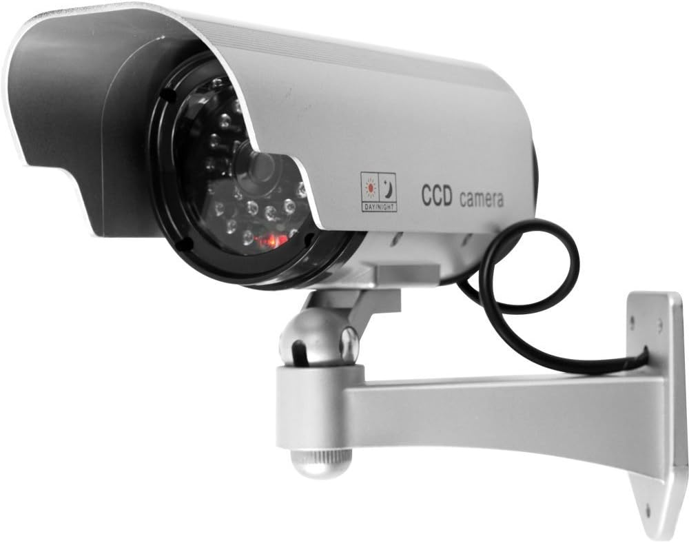 TrademarkHome 72-HH659 Security Camera Decoy with Blinking LED and Adjustable Mount , Gray