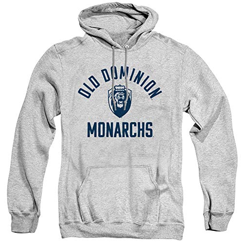 Old Dominion University Official One Color Monarchs Logo Unisex Adult Pull-Over Hoodie, Athletic Heather, Medium