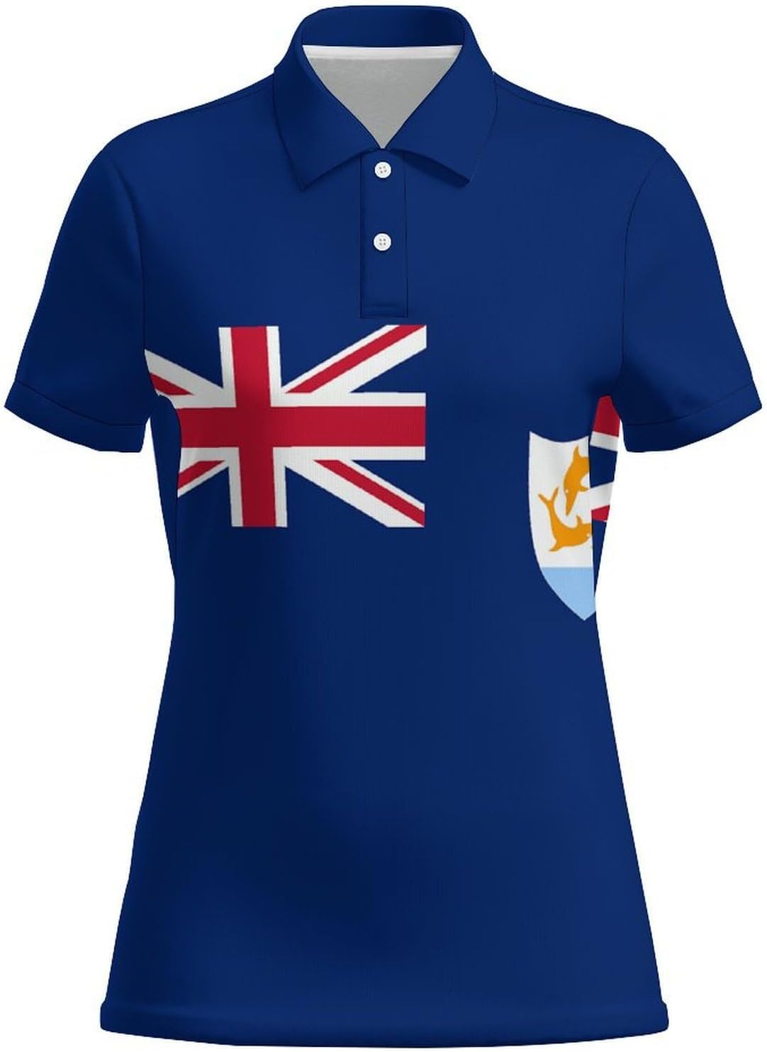 Zakqeik European Union Flag Women's Golf-Polo-Shirts Short Sleeve Shirt Sport Collared Shirts
