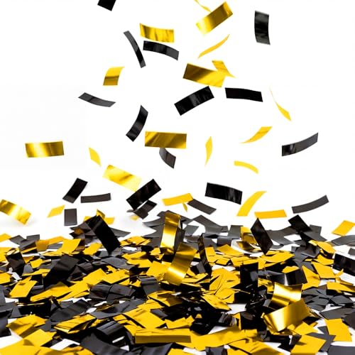 Image of Sumind 1000 Grams Gold Black Large Metallic Confetti Glitter Throwable Table Scatter Foil Confetti for Halloween Wedding Birthday Party Baby Shower Christmas Graduation Celebrations