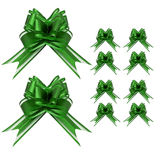 ALLY-MAGIC Pull Bows Gift Wrapping Bows, Butterfly Knot Present Christmas Wrap Ribbon Bows Present Bows Large Organza Present Pull Bow for Christmas Wedding Party Y6-LHHDJ(Green)