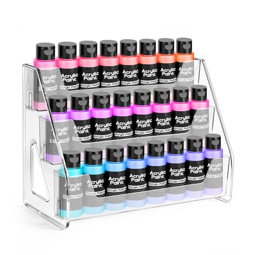 Vowcarol Clear Acrylic Paint Organizer - 3 Layer