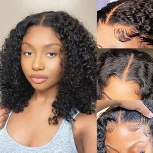 EVA HAIR 13x6 Curly Lace Front Wig Pre Plucked Hairline Glueless Brazilian Lace Front Human Hair Wig With Baby Hair 150% Density 20inch