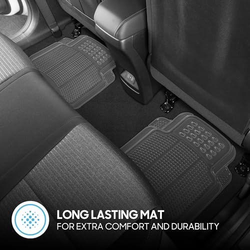 image for BDK 4-Piece Rubber Transparent Clear Floor Mats Heavy Duty for Front &