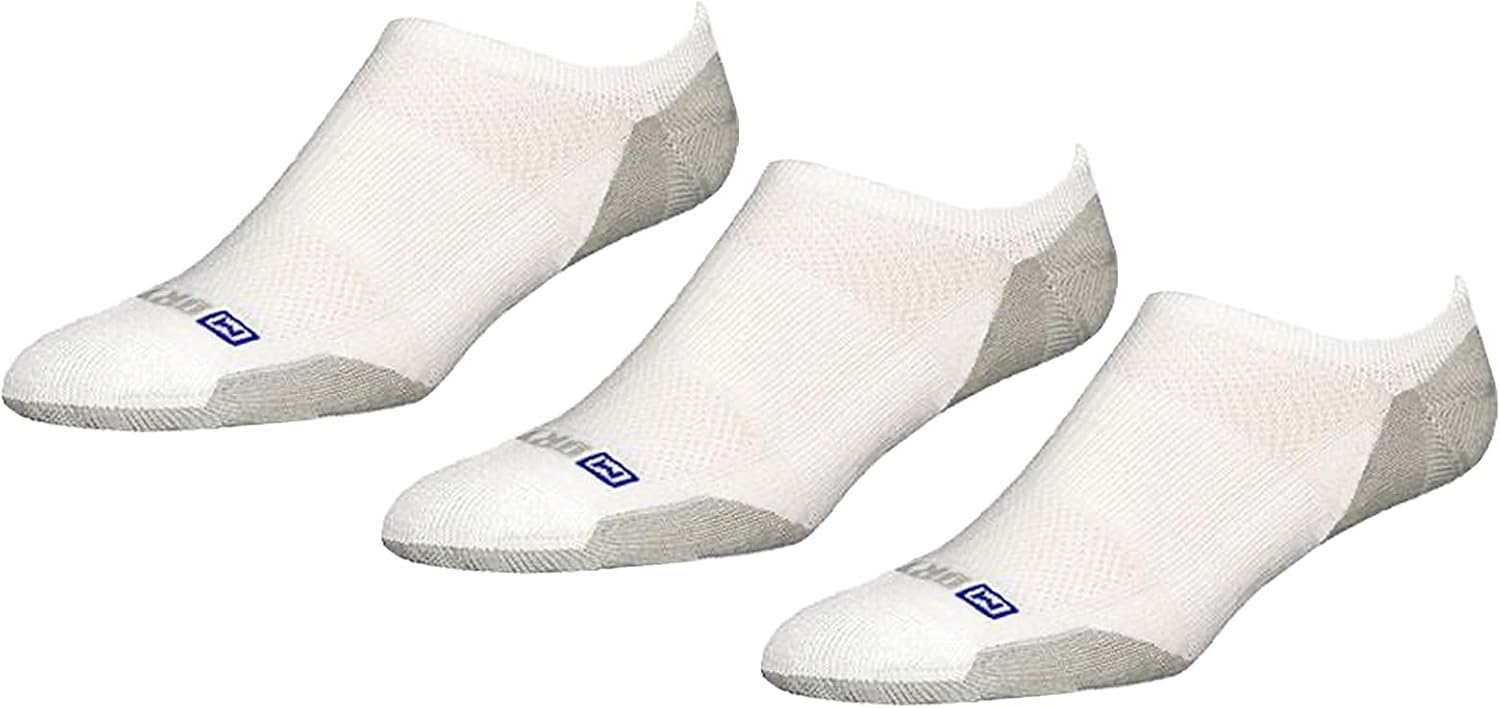 Drymax Sport Lite Mesh No Show 3-Pair - Unisex Socks - No-show Socks - Breathable Mesh Panels - Flat Toe Seam White/Grey MD (US Men's Shoe 6-8, Women's Shoe 7.5-9.5) One Size