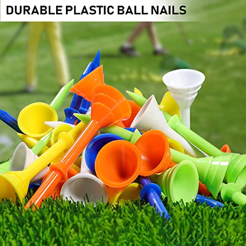 Huaen Unbreakable Golf Tees Big Cup Plastic Golf Tees 50 Pack 3-1/4 Inch Unbreakable Long Tees Bulk,Low Friction And Resistance #TOP5