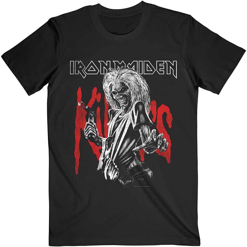 Paradiso Clothing Unisex Black Iron Maiden Killers Eddie Large Graphic Distressed T Shirt - Xl