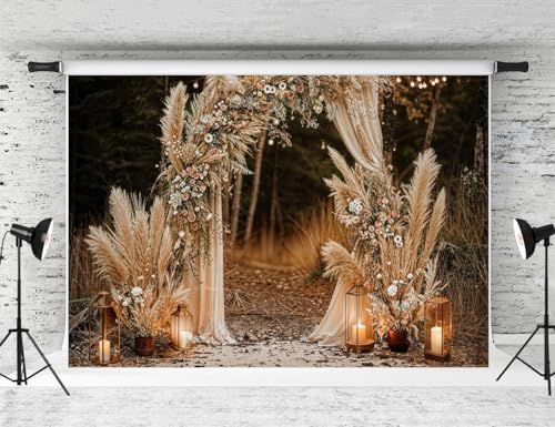 Kate 2.2x1.5m Boho Tema Fotografía Telón Cortina Hay Reed Flor Telones de Fondo Retrato Profesional Fondo Estudio Props