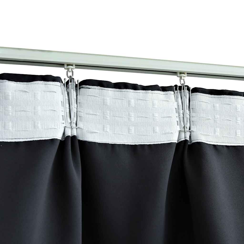 Tomostar Rideau occultant avec Crochets Noir 290x245 cm