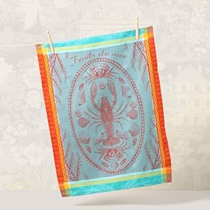 Garnier thiebaut maree basse lagon low water lagoon french kitchen towel 22×30 cotton jacquard  urban country home decor