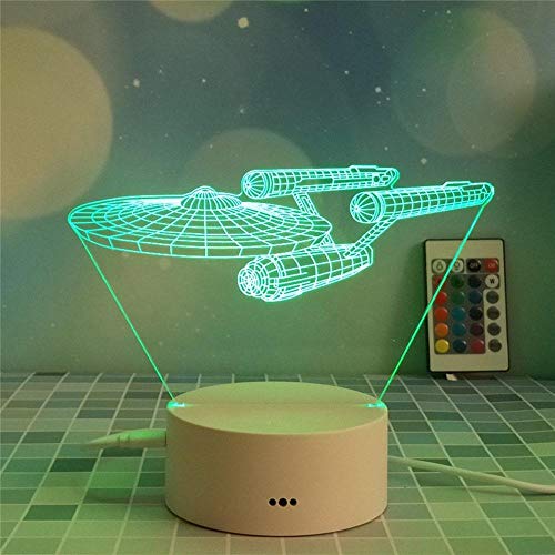 Preisvergleich Produktbild szzyxydd 3D Lampe,3D Illusionslicht, Led-Kindernachtlicht, 7 Farbautomatik-Wechselschalter, Mit Fernbedienung, Kinderweihnachtsgeburtstagsgeschenk-KT-9