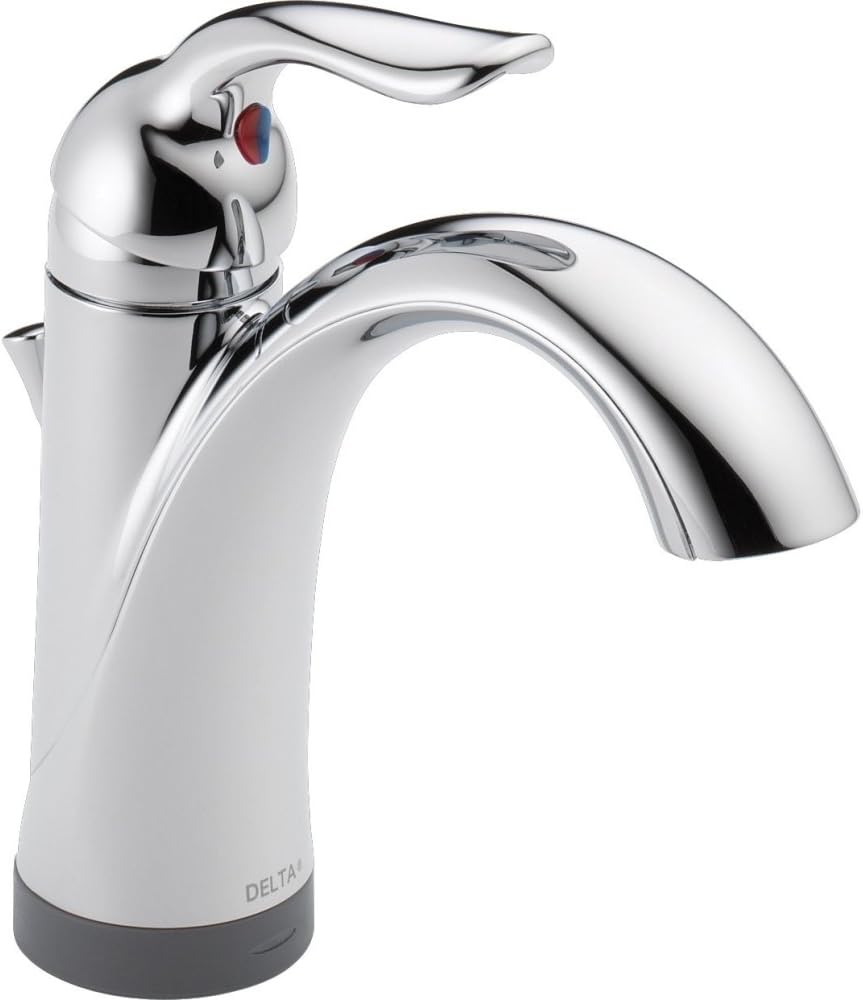Delta Faucet Lahara Single Hole Bathroom Faucet, Single Handle Bathroom Faucet Chrome, Touchless Bathroom Faucet, Diamond Seal Technology, Chrome 538T-DST Chrome Touchless