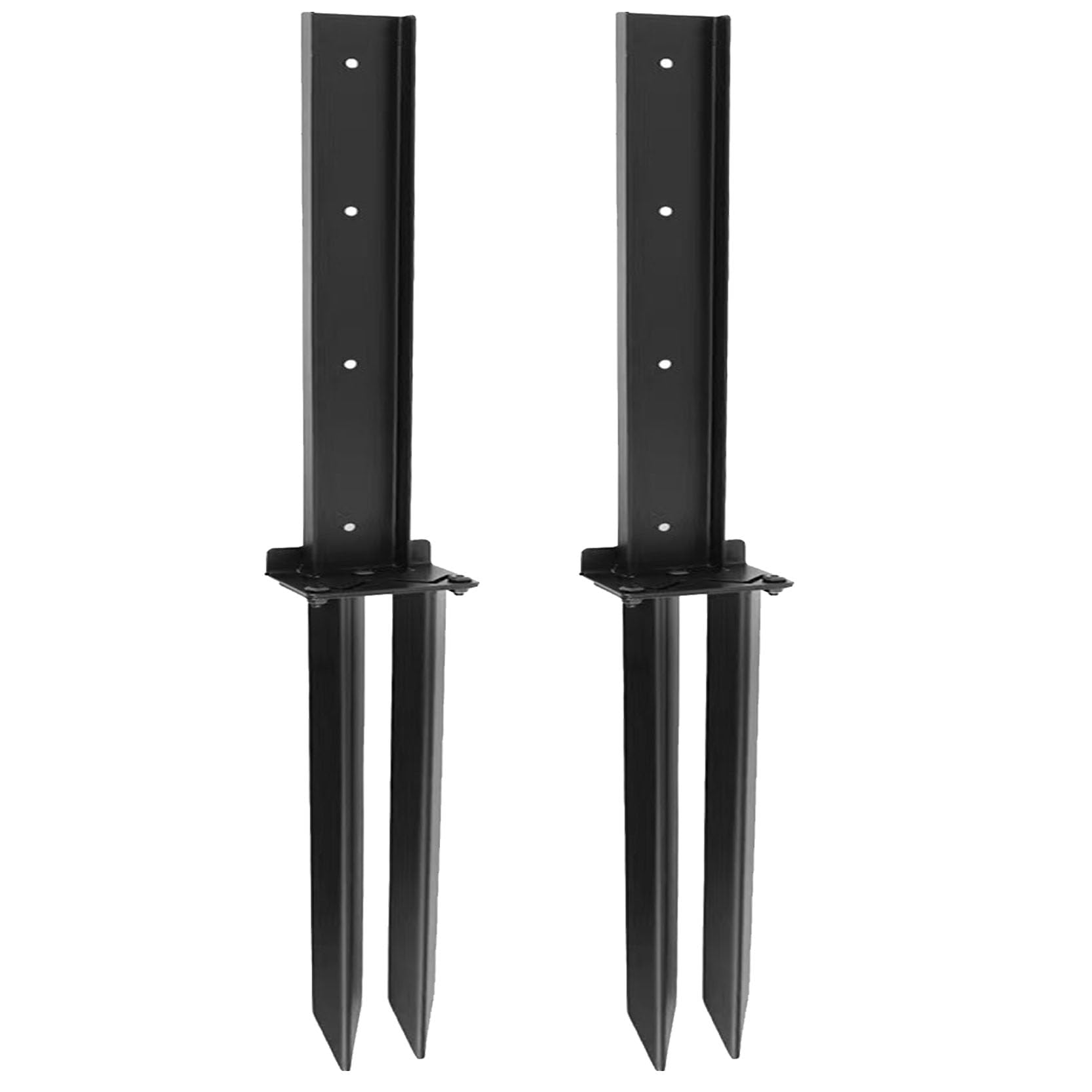 GOUZIBHD Fence Post Repair Kit Heavy Duty Fence Post Anchor with U-Shaped Ground Stakes Robust Quick-Fix Wood Support for Broken Leaning Tilted degraded Wood with Gloves Installation(Color:2pack)