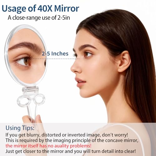 Magnifying Hand Mirrors with Handle - image 5