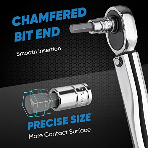 Ticonn 32Pcs Hex Bit Socket Set, Sae And Metric Hex Bit Set With Storage Case, S2 Alloy Steel Bits With Cr-V Steel Socket, Ideal For Automotive, Mechanics, Home Repair (Metric & Sae) #TOP2