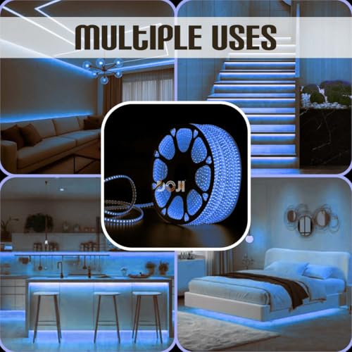 Image of DOJI 2835 Strip Lights for Home Decoration | 120 led per Meter led Strip Light | Rope Lights for Ceiling | Decoration Lights for Diwali, Christmas, Home, False Ceiling (Blue, 25 Meter)