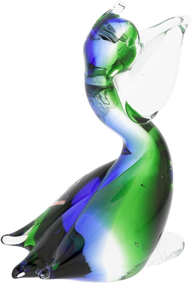 GlassOfVenice Murano Glass Pelican Bird - Blue and Green