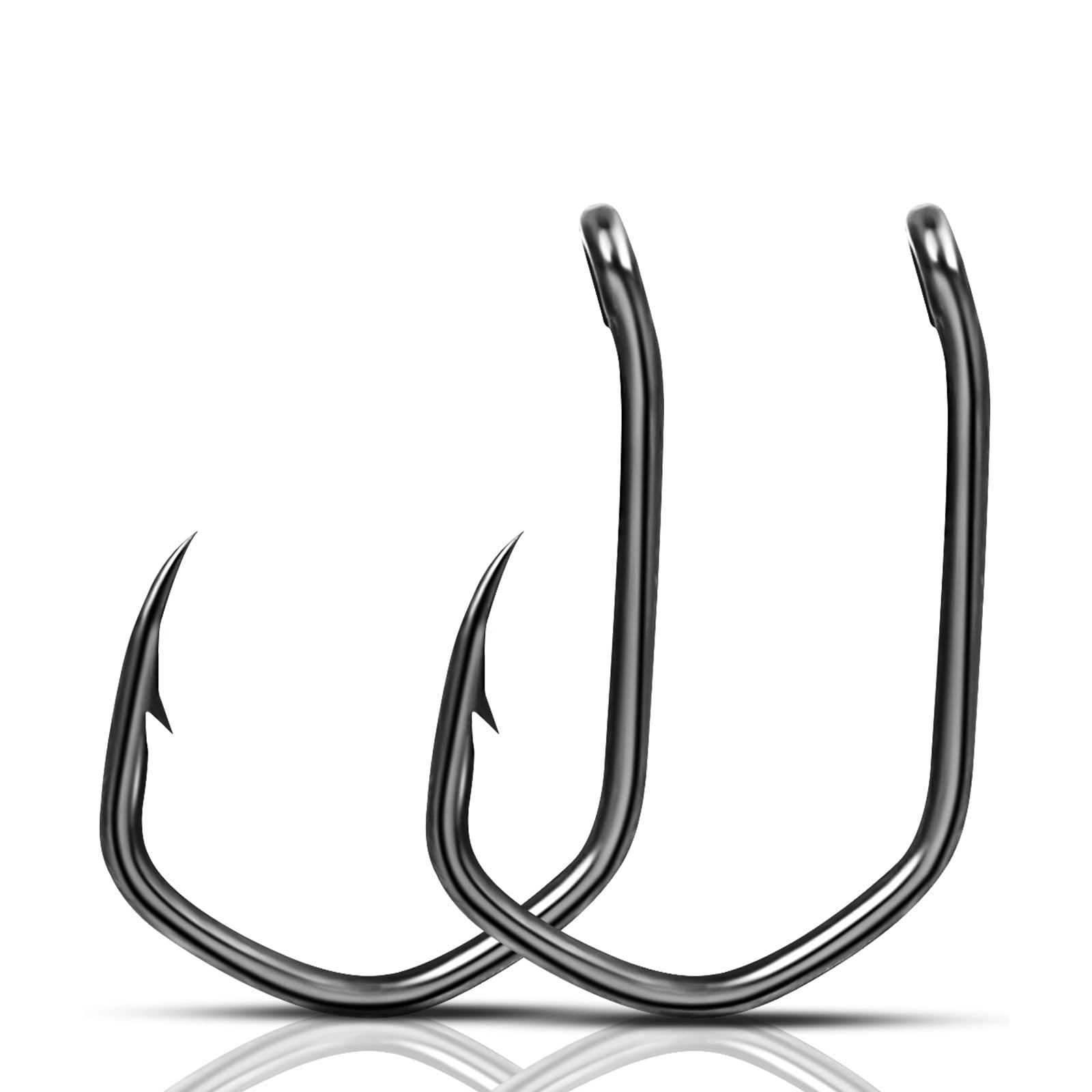 9KM DWLIFE 50pcs Carp Fishing Claw Hooks High Carbon Steel Barbed Baitholder Fishing Hooks Teflon coated angled carp fishing hooks for Freshwater Saltwater Size 10#