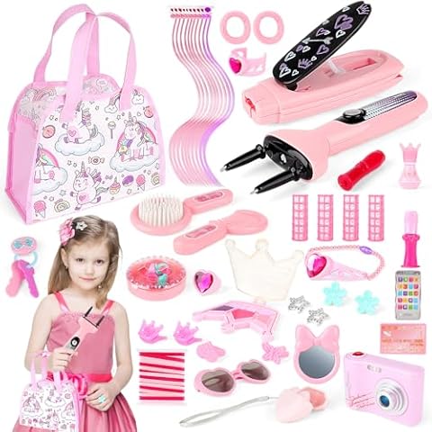 deAO 34PCS Hair Salon Toy Set Cover
