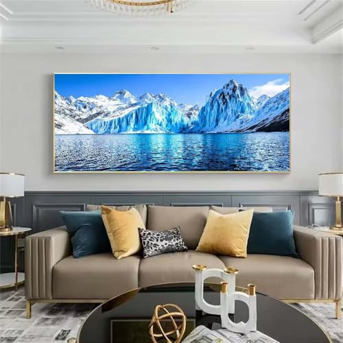 Diamond Painting Glaciers d'Alaska pour décorer le salon en 60x150cm