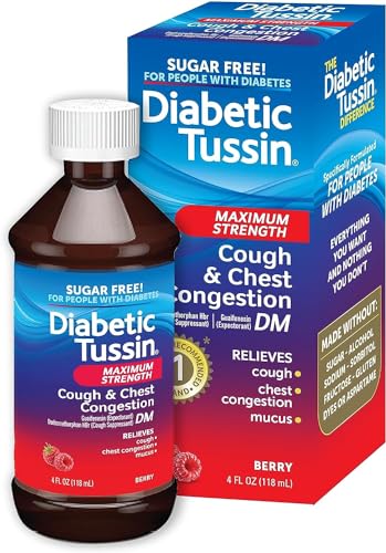 Diabetic Tussin DM Maximum Strength Cough Medicine with Chest Congestion Relief - 8 Fl oz - Liquid...