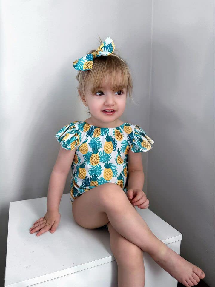 Image of Toddler Girl Baby Ruffles Mermaid Fish Scale Swimsuit One Piece Swimwear Bathing Sunsuit