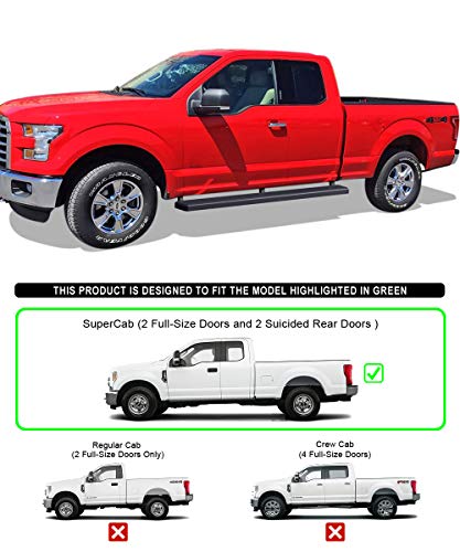 Estribos APS 5 pulgadas Negro mate para Ford F150 2015-2026 miniatura 2