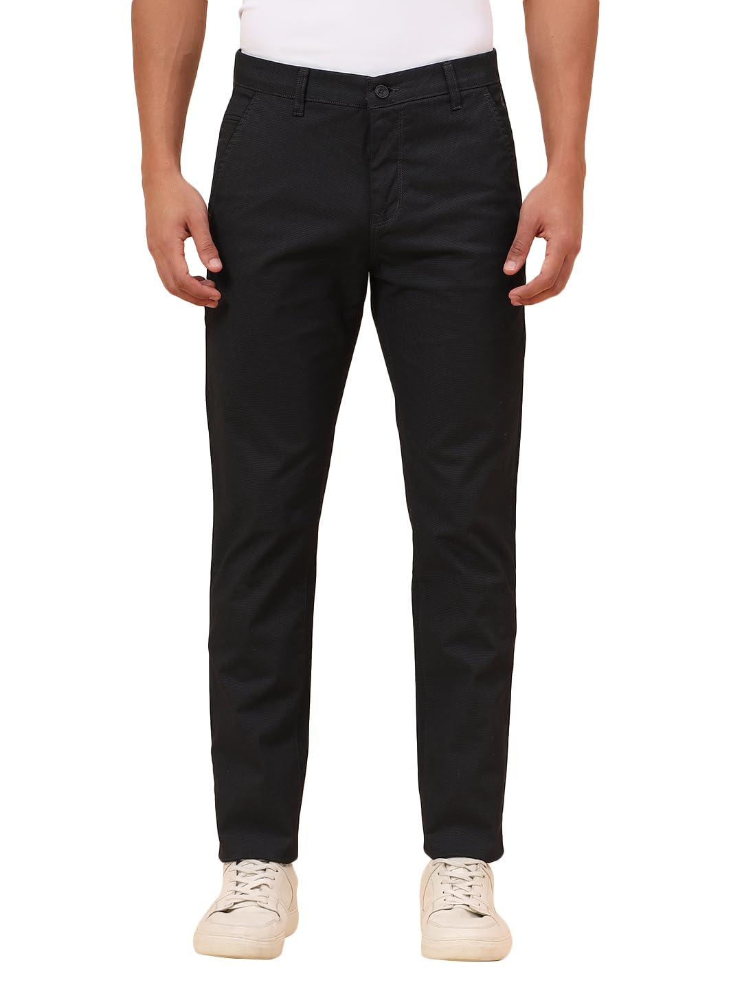 cantabil Casual Trousers for Men l Breathable & Soft with Color Fastness Regular Fit Cotton Blend Fabric Self Design Pattern Button Closure (P_MTRC00216)-picture-26