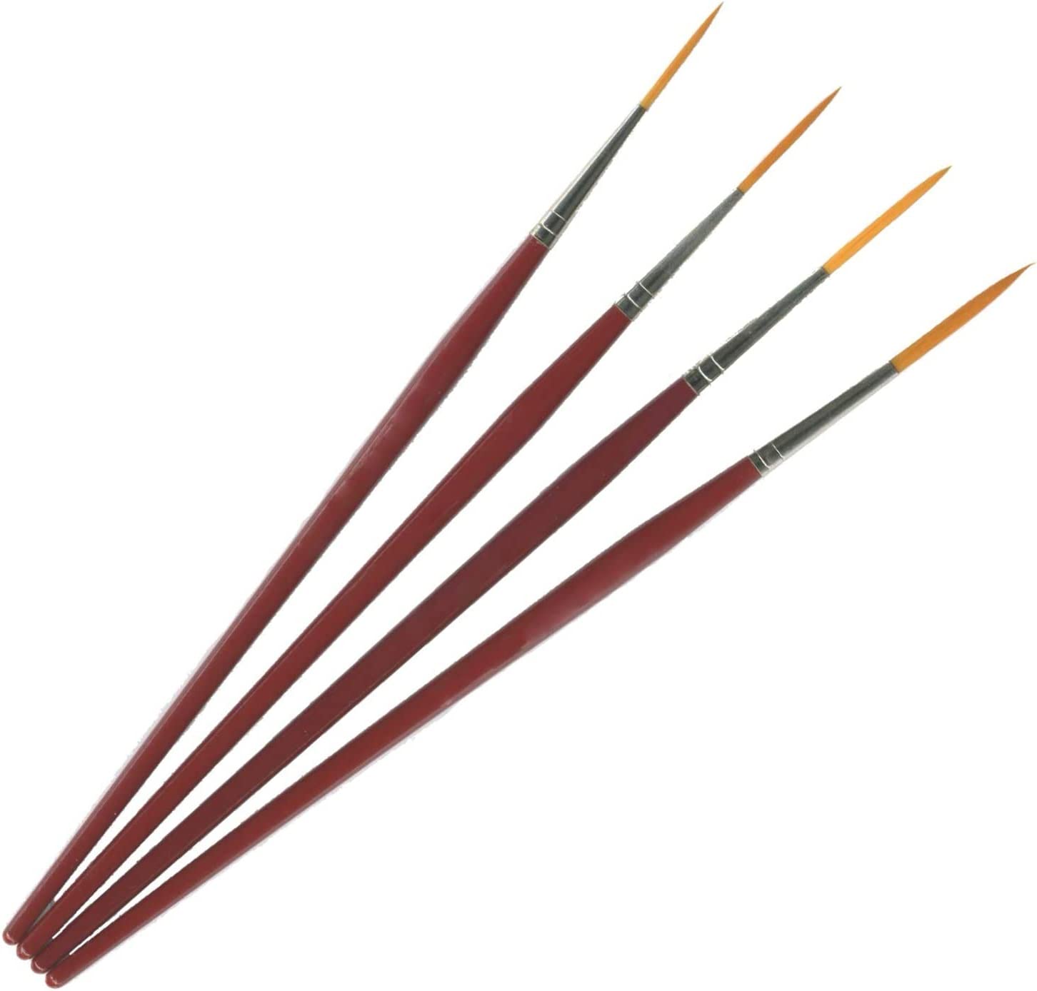 Juego de 2 pinceles de aparejador (8 pinceles), tamaños 0, 1, 2, 3, pinceles profesionales para detalles finos, asas ergonómicas, ideal para artistas, suministros de pintura acrílica