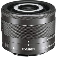 Canon 1362C005 EF-M 28mm f/3.5 Macro Lens with Built in Macro Light Lens, Siilver(EFM28MU), 28 mm