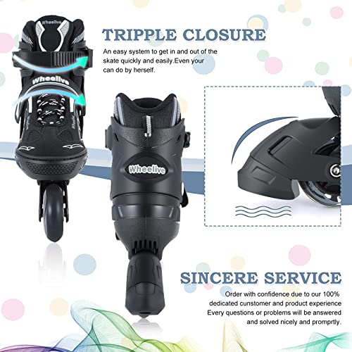 Wheelive Inliner Kinder Verstellbare Inline Skates mit Leuchtenden Rädern, Leistungsstarke...