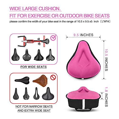 image for ANZOME Bike Seat Cushion, Extra Soft Wide Gel Bike Seats Cover for Men