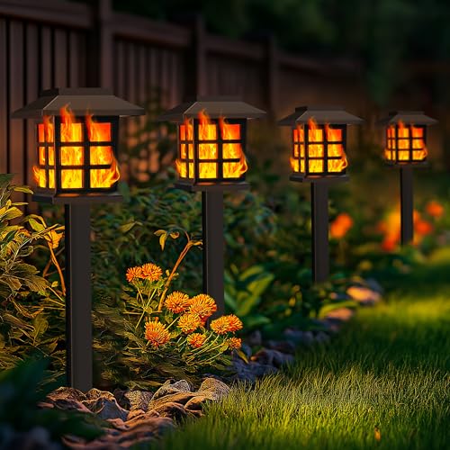 PEVOROS Solar Lights Outdoor, 12 Pack Solar Torch Lights